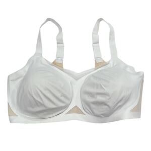 Honeylove Crossover Wireless Bra 2X+ White Tan Mesh Comfort Stretch Coverage